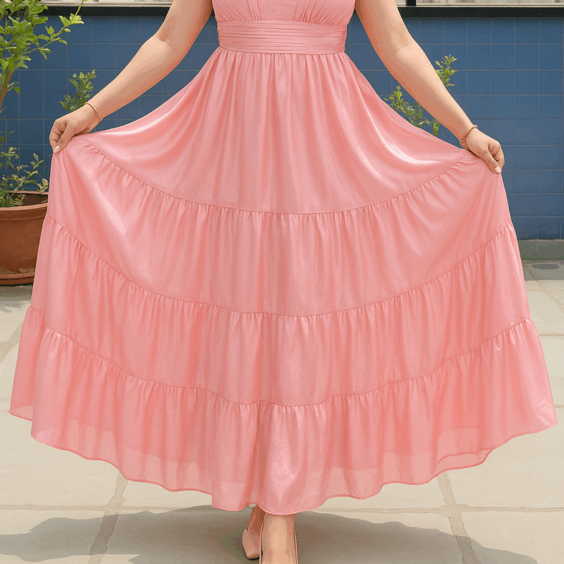 Pink Tiered Maxi