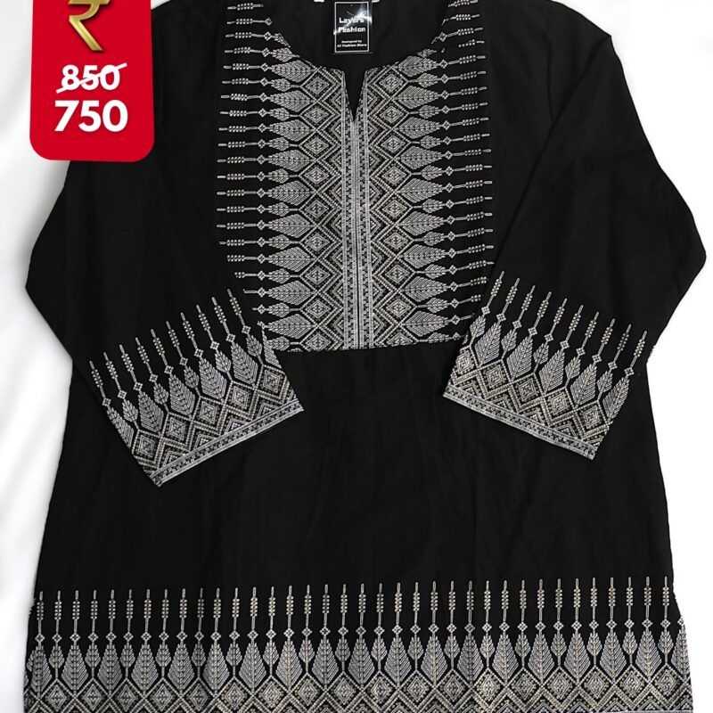 Black Printed  Kurti