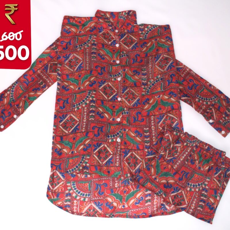 Printed Cotton Co-ord Set (Shirt & Pant)